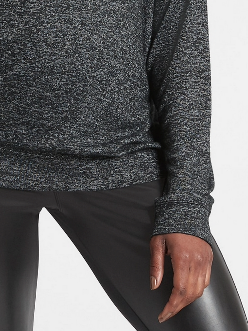 Athleta Charcoal Heather Mindful Soft Pullover