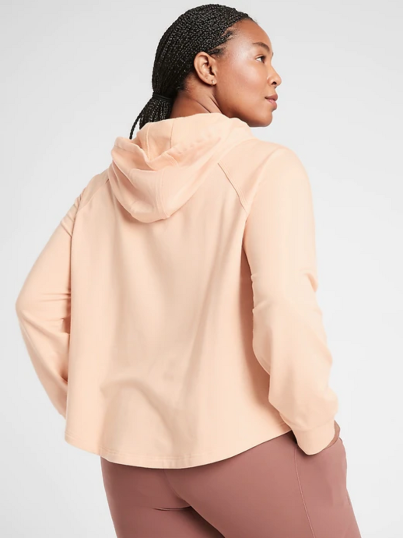 Athleta Buttery Beige Long Sleeve Boardwalk High Hip Hoodie