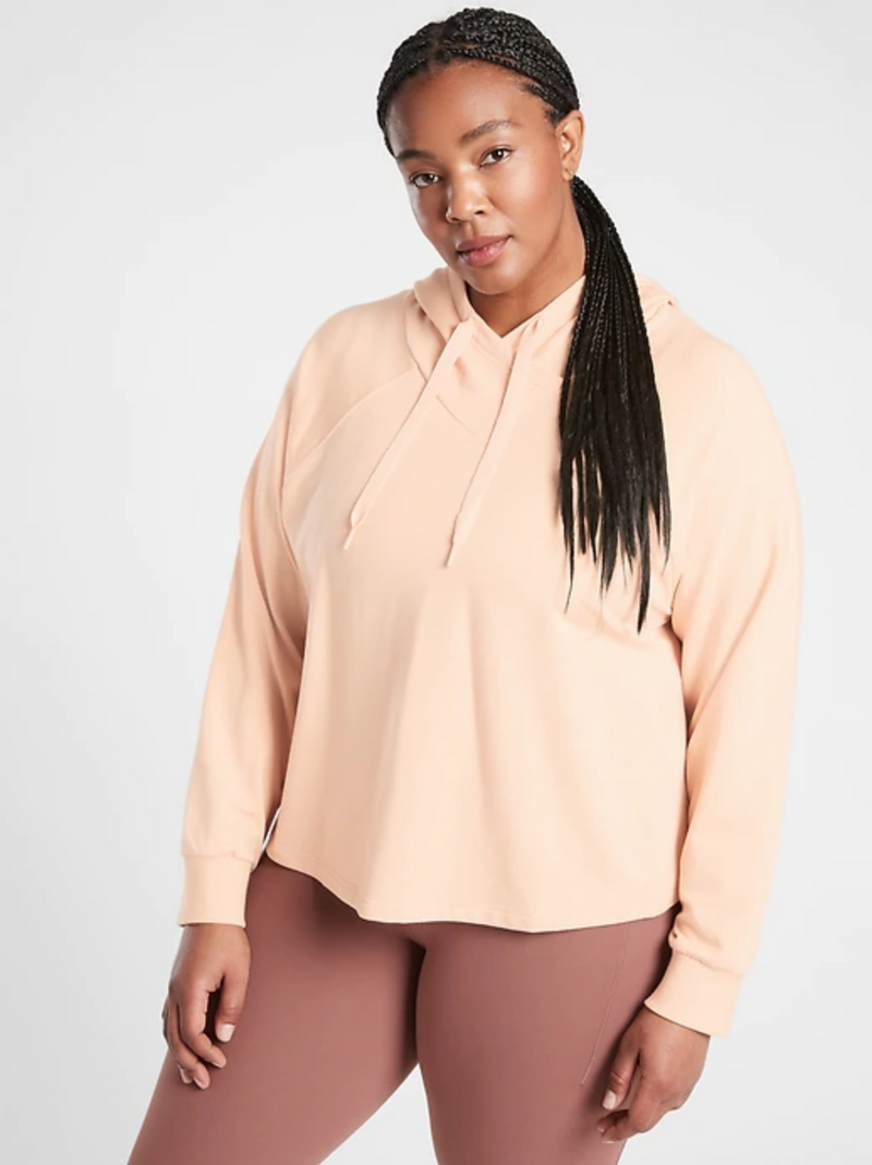 Athleta Buttery Beige Long Sleeve Boardwalk High Hip Hoodie