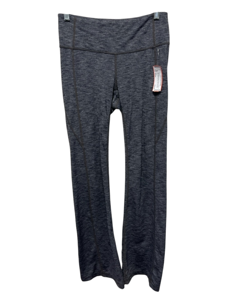Athleta Size Small Gray Supplex Blend Heathered Wide Waist Band Flare Leggings