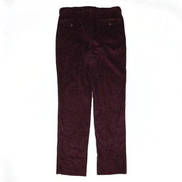LL BEAN Maroon Regular Straight Corduroy Trousers Mens W36 L37