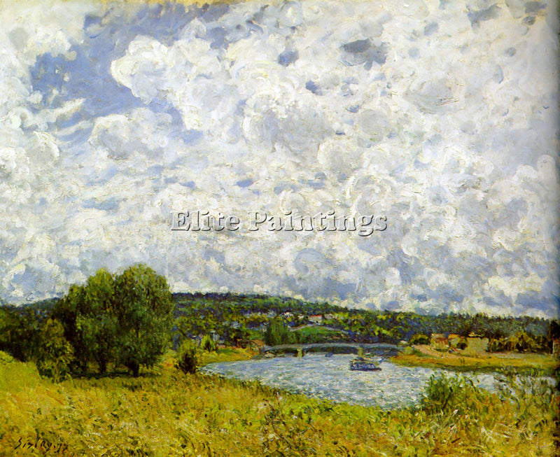 ITALIAN ALFRED SISLEY SEINE ARTIST PAINTING REPRODUCTION HANDMADE OIL CANVAS ART