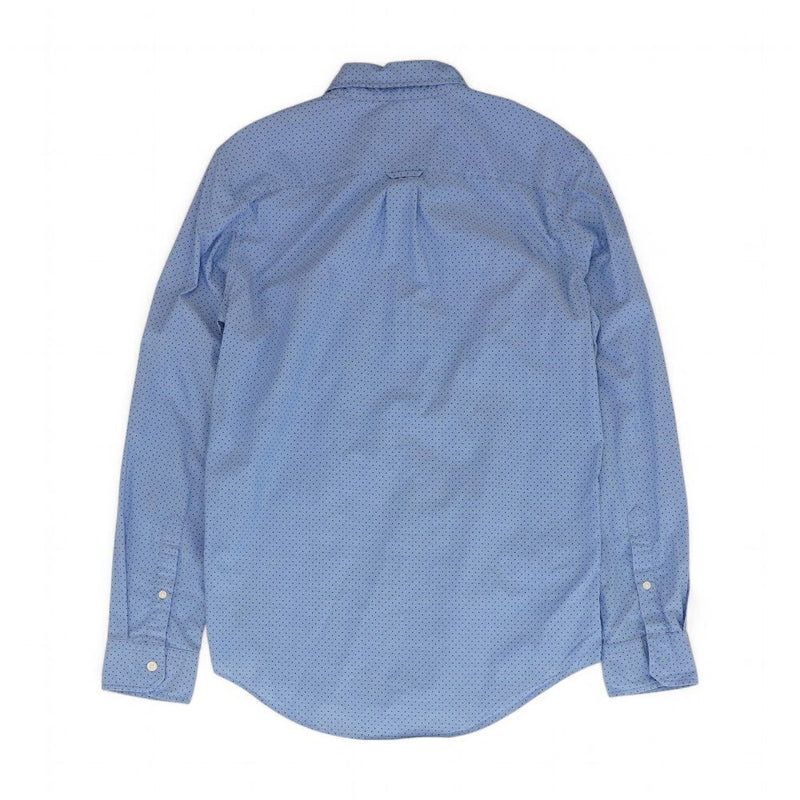 Blue Polka Dot Long Sleeve Button Down