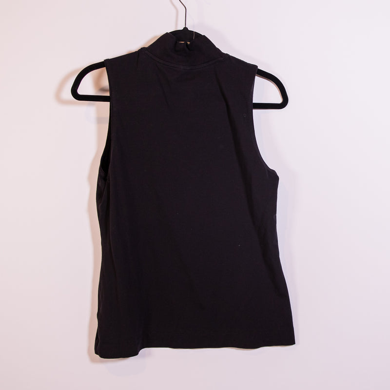 Athleta Women's Outbound Mock Neck Sleeveless Stretch Tank Top Solid Black M