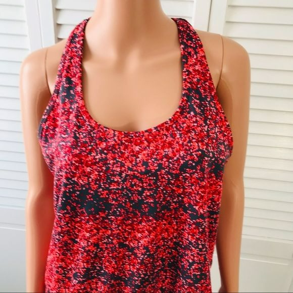 ATHLETA Coral Sizzle Racerback Tank Top Size L