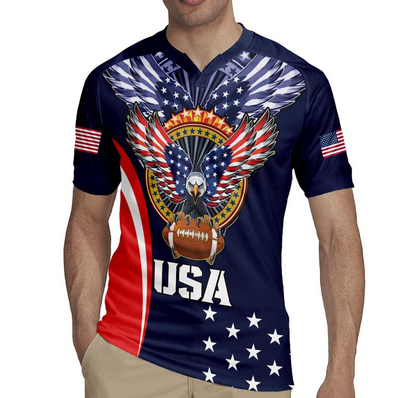 Custom USA Rugby Rugby Jersey American Eagle With USA Flags LT18