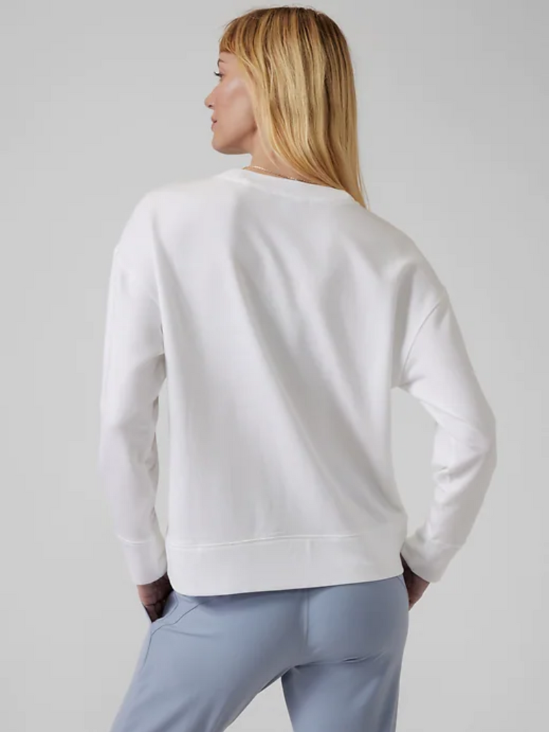 Athleta Bright White Long Sleeve Balance Henley Sweatshirt