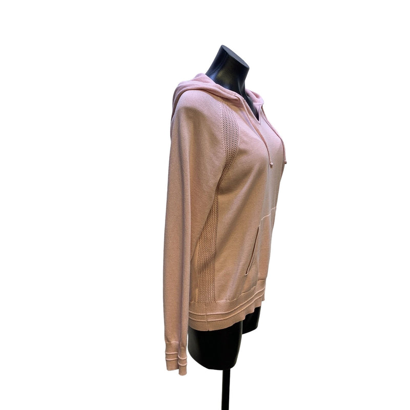 Athleta Women's Evergreen Hoodie Sweater Medium Blush Pink 50% Polyester & 50% Lyocell
