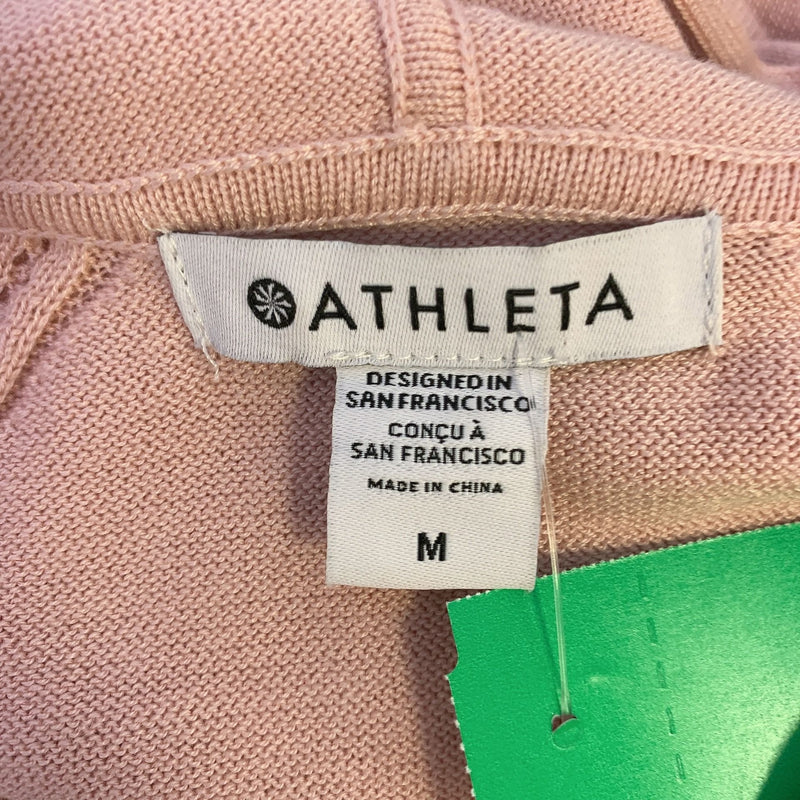 Athleta Women's Evergreen Hoodie Sweater Medium Blush Pink 50% Polyester & 50% Lyocell