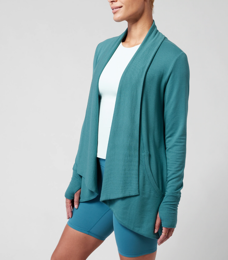 Athleta Borealis Green Nirvana Pranayama Wrap Cardigan