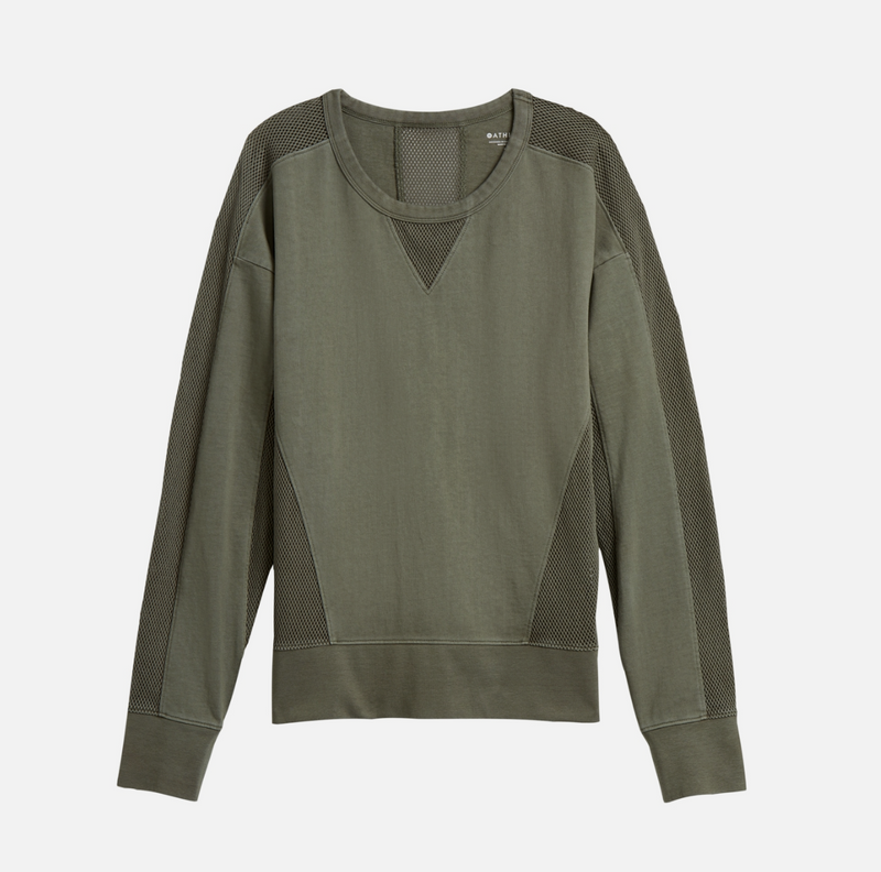 Athleta Olive Green Long Sleeve Cruise Sweatshirt