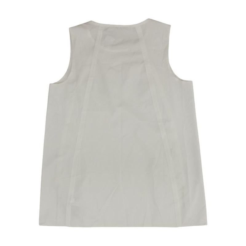 White Solid Sleeveless Blouse