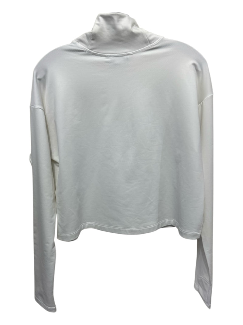 Athleta Size S White Polyester & Elastane Turtleneck Long Sleeve Boxy Top