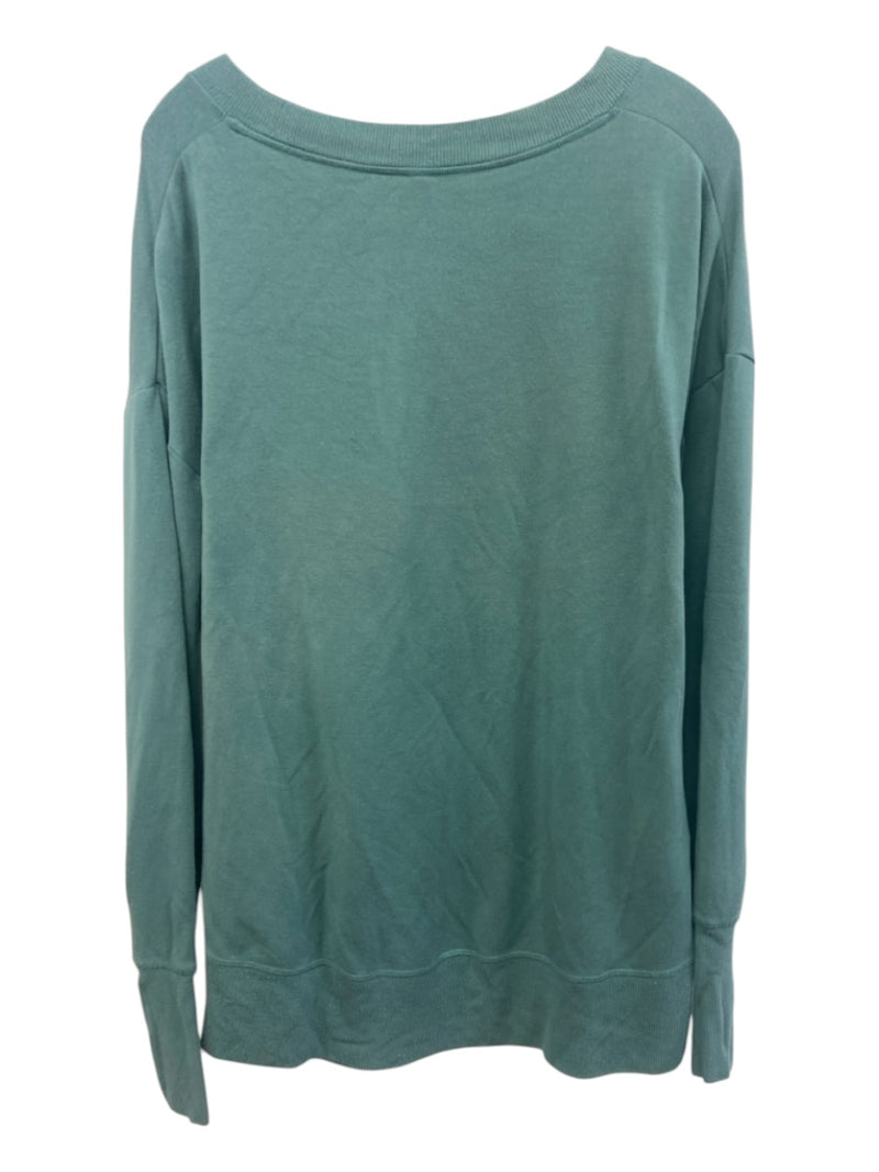 Athleta Size M Green Polyester Crew Neck Sweatshirt Top