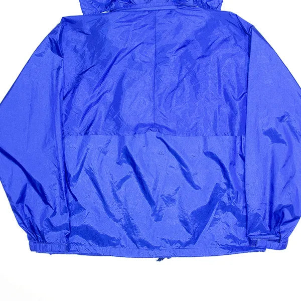 LL BEAN Blue 90s Hooded Nylon Lightweight Windbreaker Jacket Womens L
