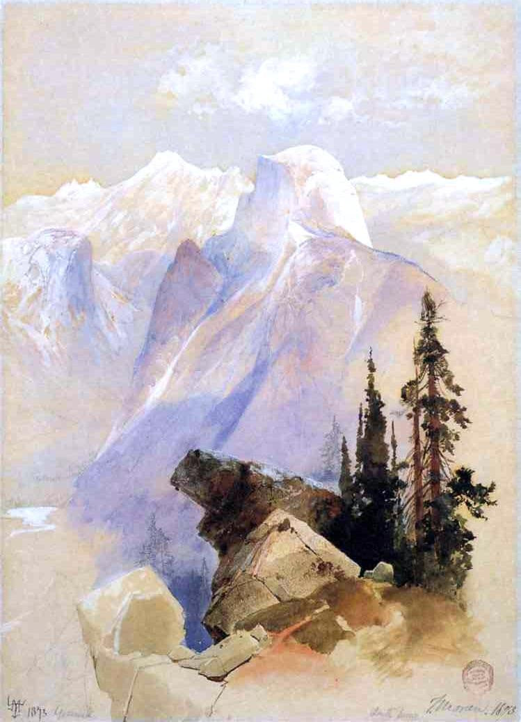 Half Dome, Yosemite by Thomas Moran - Hand Painted Oil Painting
