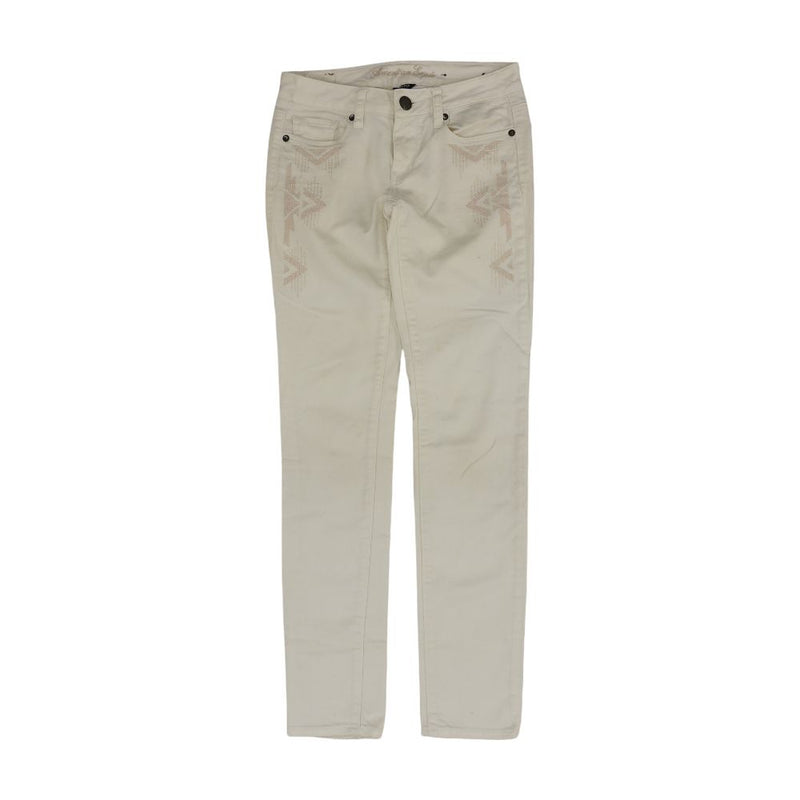 White Solid Skinny Leg Jeans