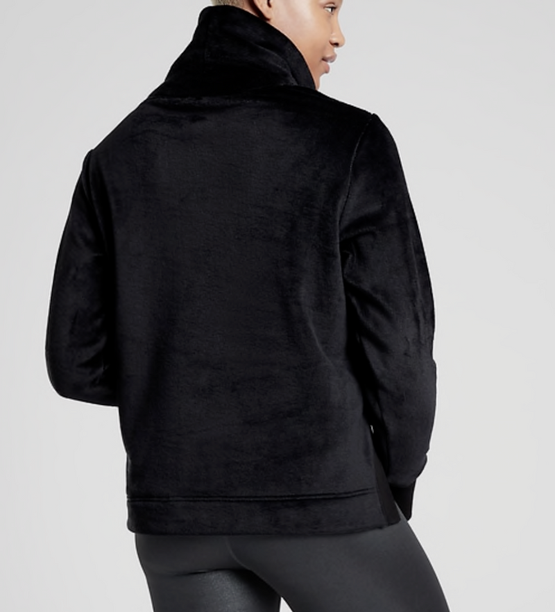 Athleta Black Funnel Neck Double Cozy Karma Sweatshirt Top