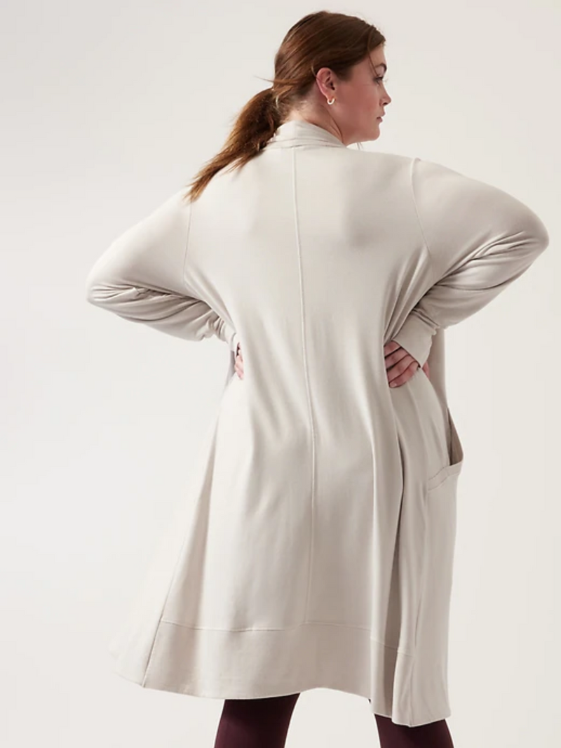 Athleta Abalone Grey Nirvana Pranayama Long Wrap Cardigan