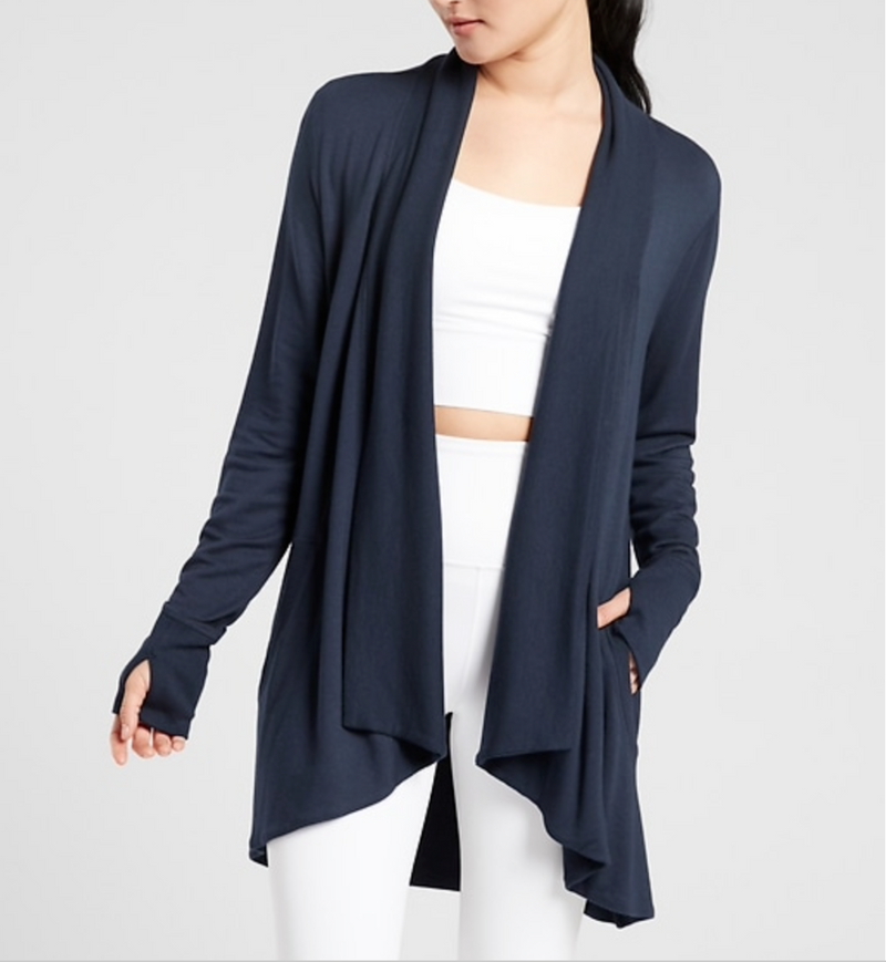 Athleta Navy Blue Nirvana Pranayama Wrap Cardigan