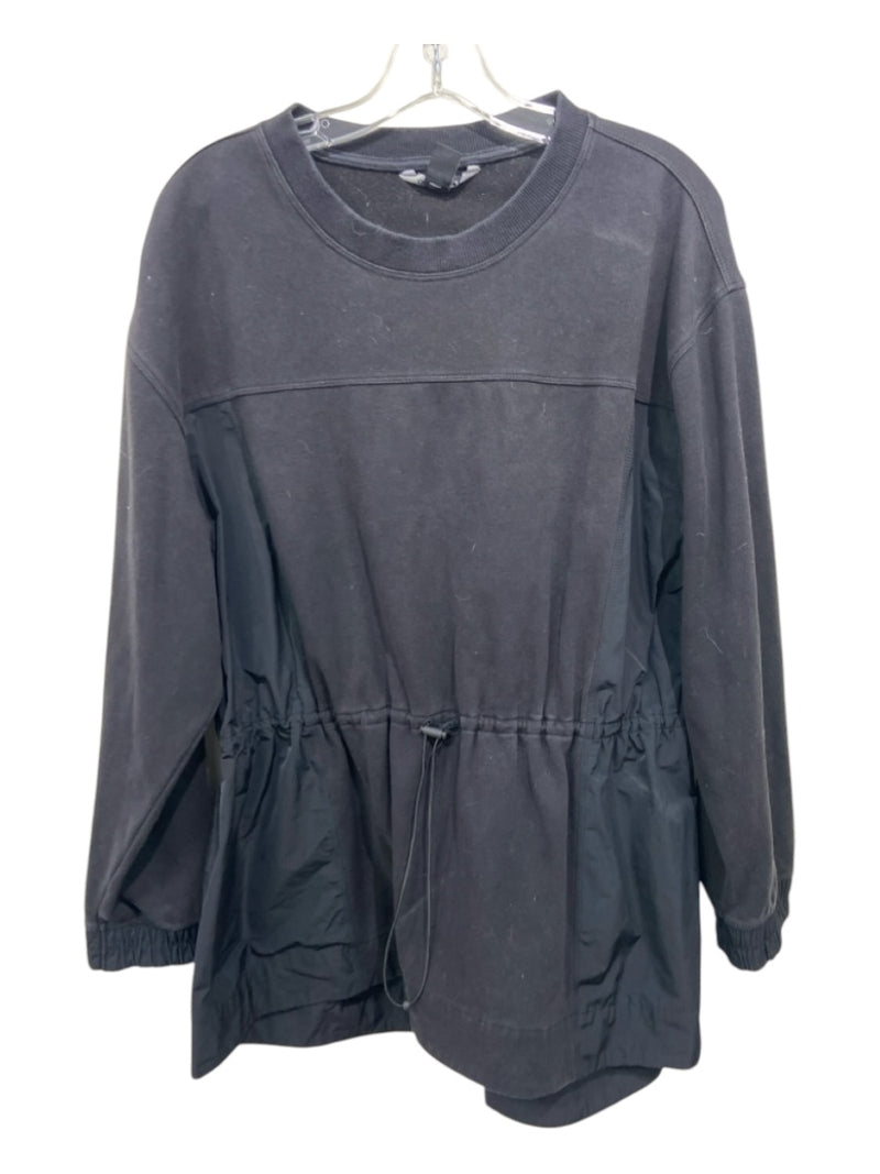 Athleta Size XL Black Polyester & Cotton Drawstring Waist Long Sleeve Jacket