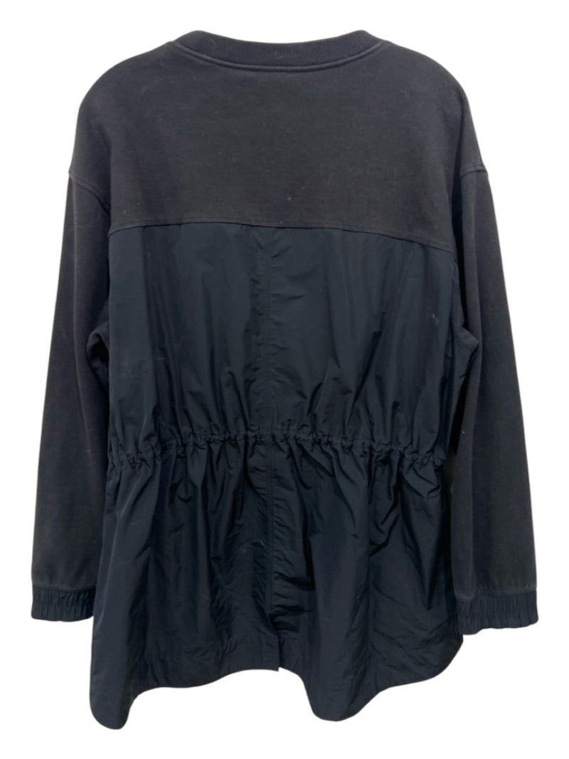 Athleta Size XL Black Polyester & Cotton Drawstring Waist Long Sleeve Jacket