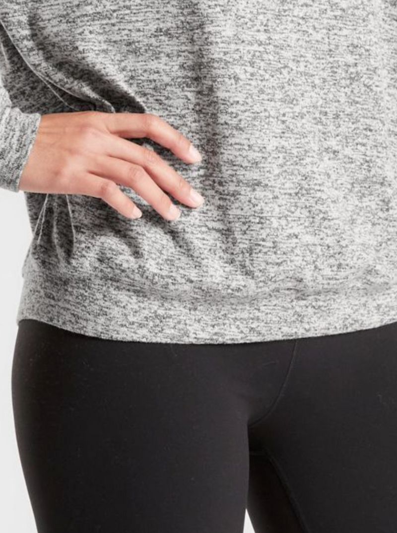 Athleta Light Grey Heather Mindful Soft Pullover
