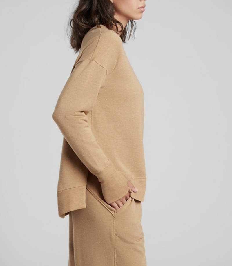 Athleta Tuscan Gold Multi Nep Balance Pullover Sweatshirt