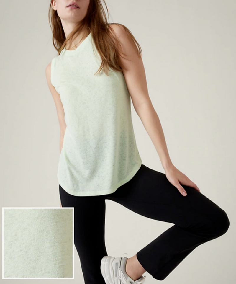 Athleta Lime Calypso Striped Sleeveless Breezy Top Tank