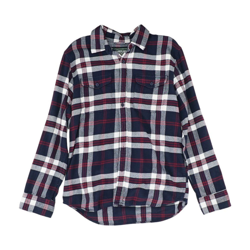 Navy Plaid Flannel Button Down