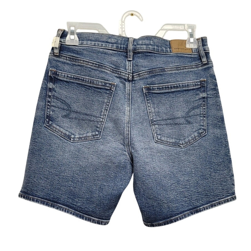 New American Eagle Size 0 Strigid Medium Wash High Waist Denim Jean Shorts