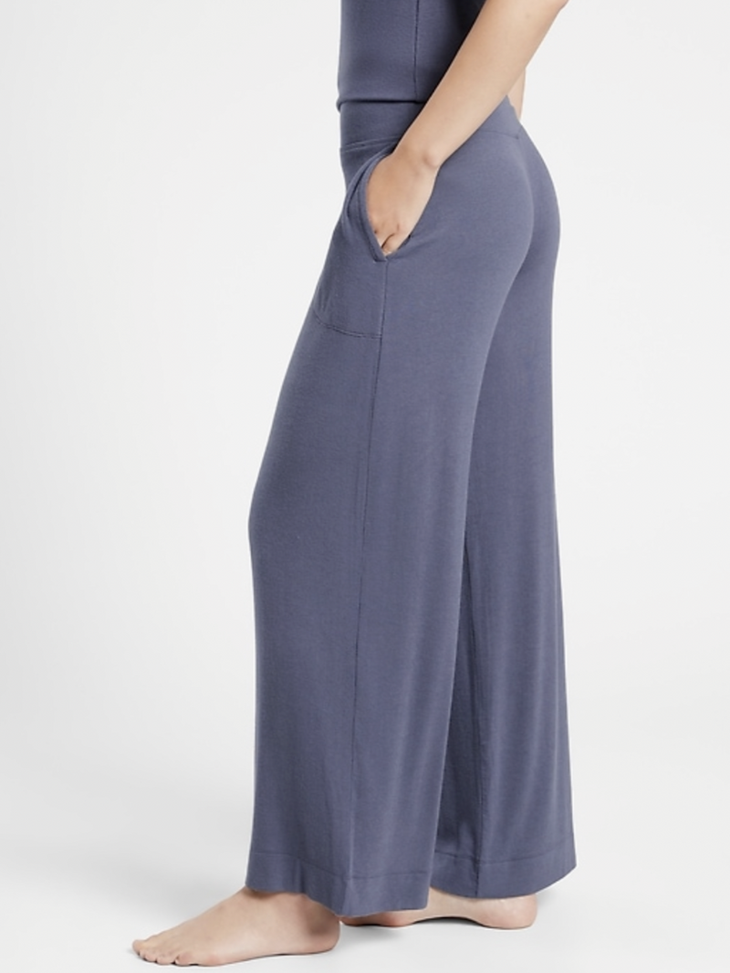 Athleta Medieval Violet Well Rested Rib Sleep Wide Leg Soft Pajama Pant