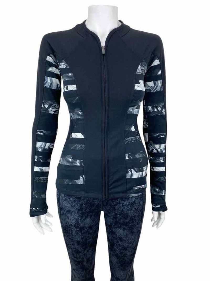 Athleta Women's Full Tilt Fitted Zip Jacket Black/Multi Size XXS