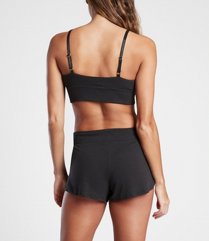 Athleta Black Soft Well Rested Rib Sleep Bra Tank