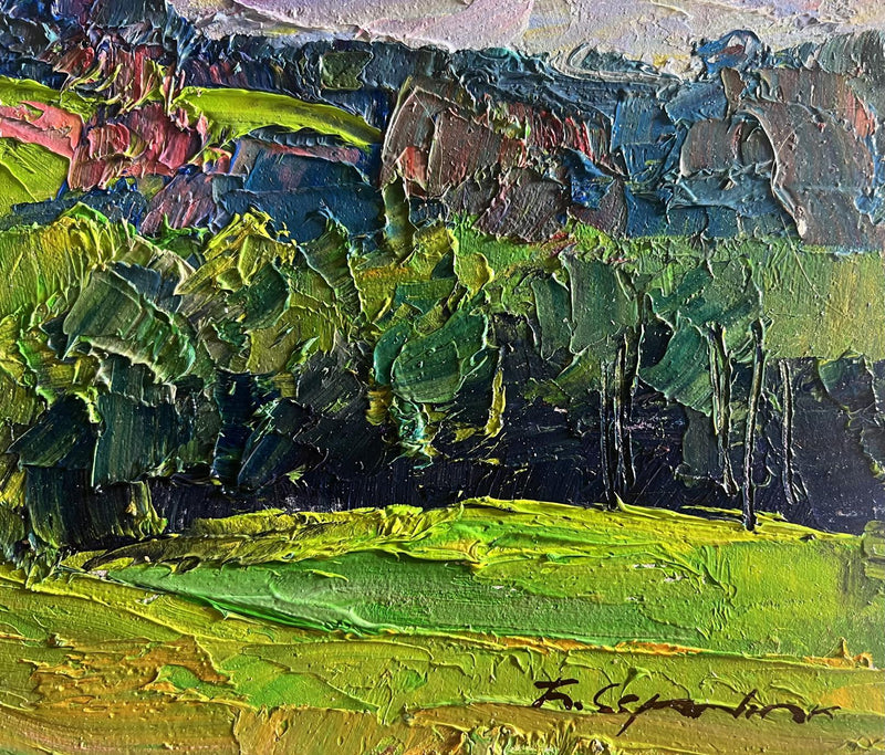 Oil painting Summer meadows and forests Boris Serdyuk