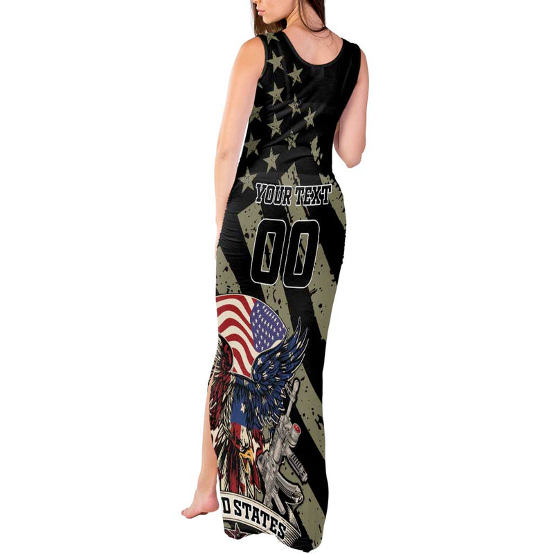 Custom Remembrance Day Tank Maxi Dress American Eagle With USA Flags LT18