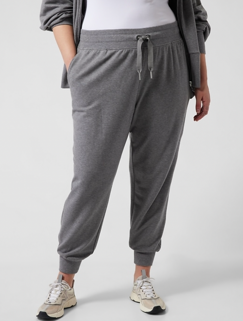 Athleta Heather Grey Drawstring Waistband Balance Jogger