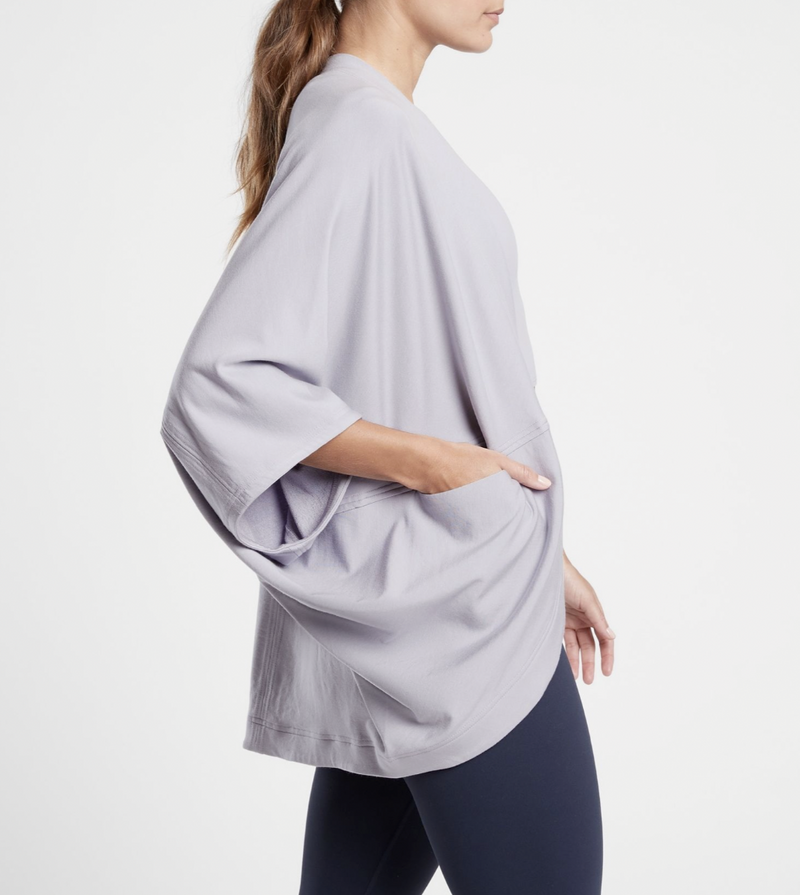 Athleta Muted Lilac Nirvana Cocoon Wrap Cardigan with Pockets