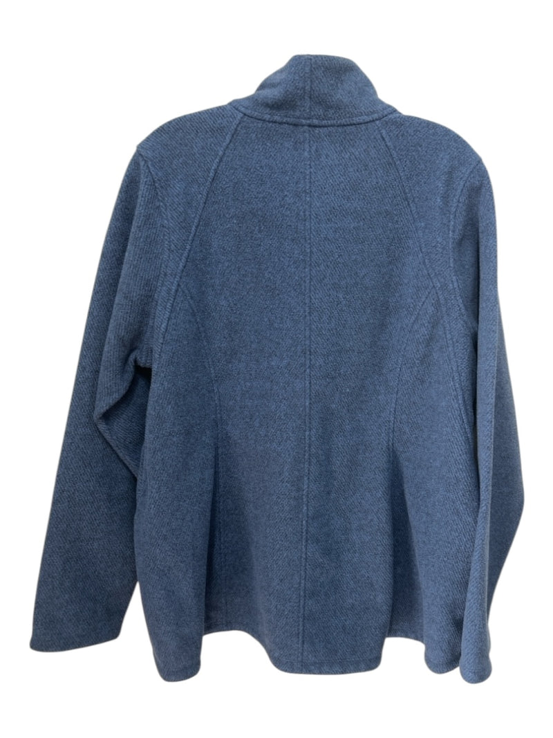 Athleta Size 1X Blue Polyester Zip Up Heathered Pockets Jacket