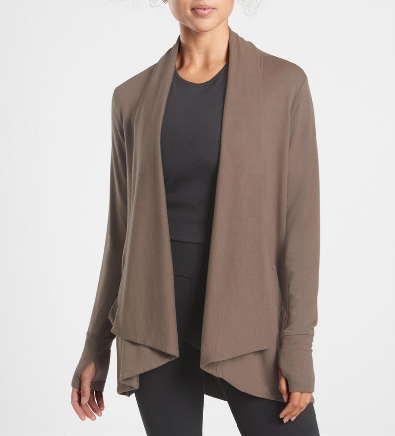 Athleta Brown Nirvana Pranayama Wrap Cardigan