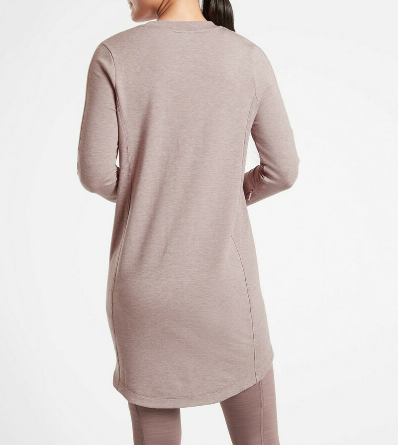 Athleta Flora Mauve Long Sleeve Pocket Soft Cozy Balance Dress
