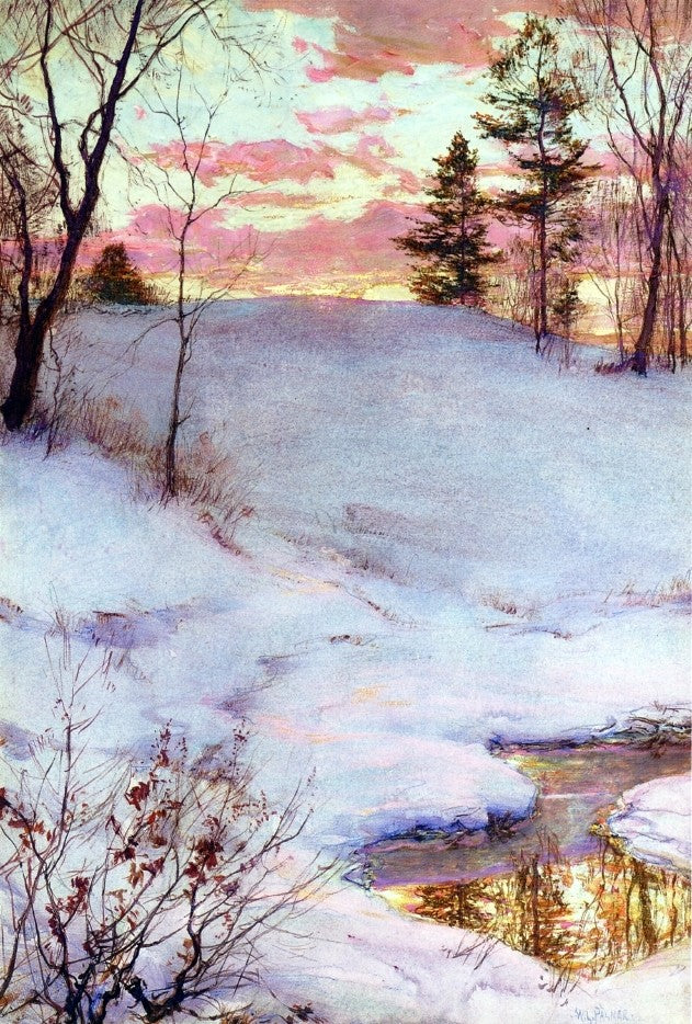 Winter Sunset by Walter Launt Palmer - Hand Painted Oil Painting