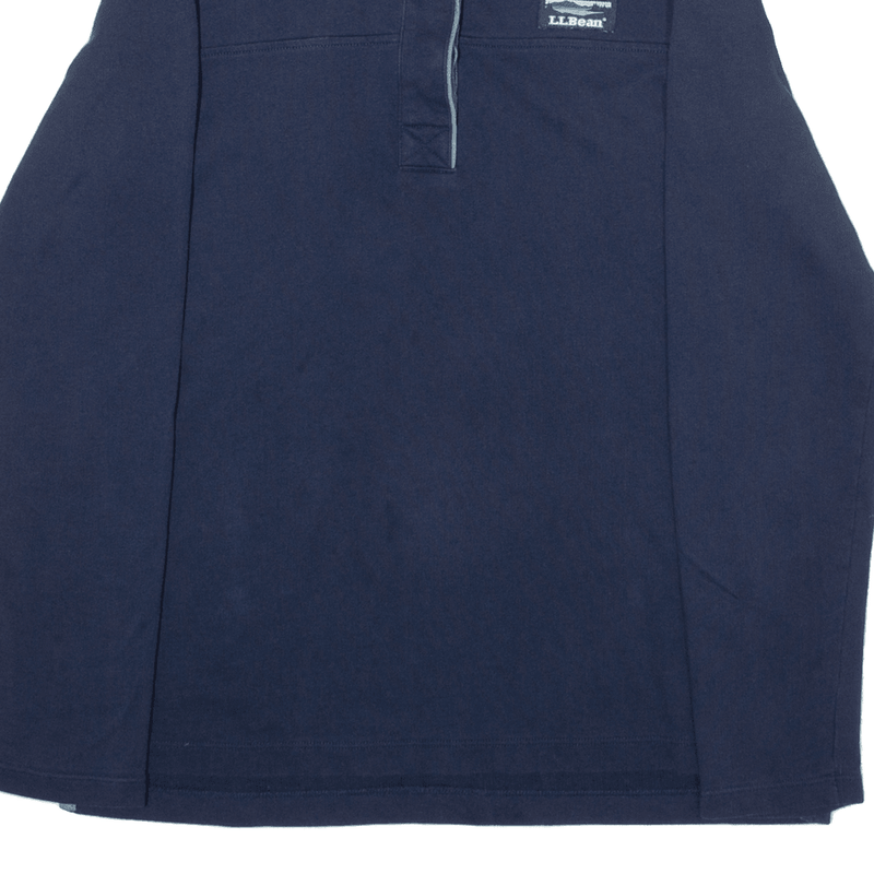 LL BEAN Mens Polo Shirt Blue Long Sleeve S
