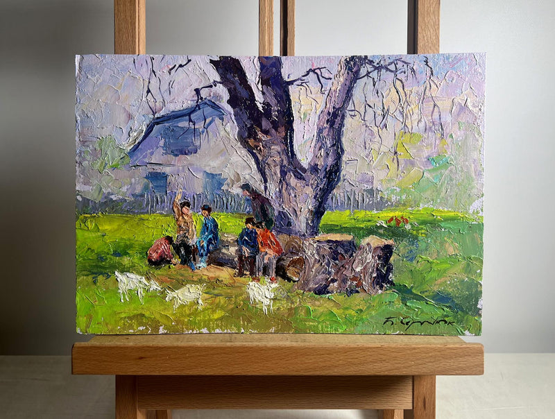 Oil painting May day in the village Boris Serdyuk