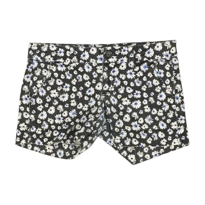 Black Floral Chino Shorts