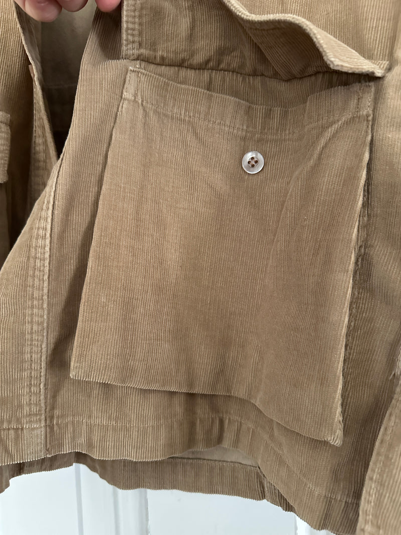 Vintage LL Bean corduroy shirt jacket Shacket tan Medium USA