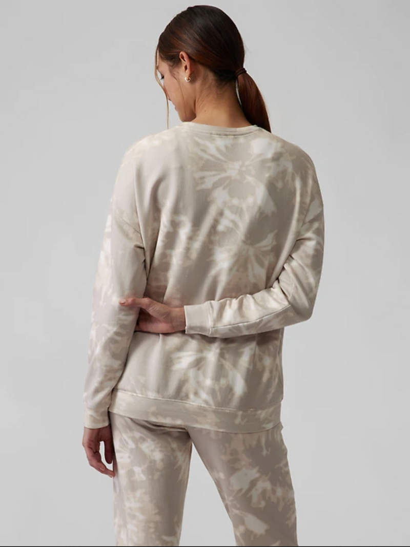 Athleta Willow Abalone Grey Long Sleeve Balance Printed Pullover Sweatshirt