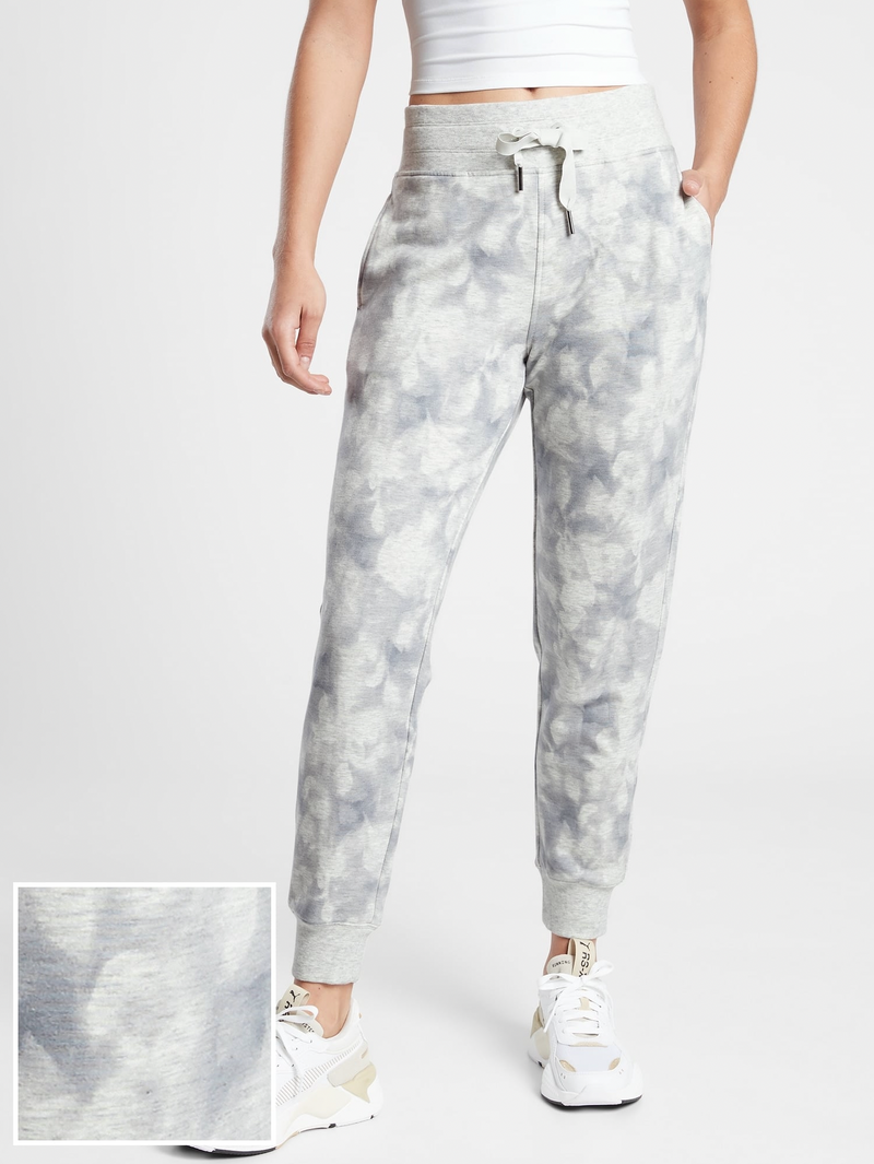 Athleta Serene Light Grey Drawstring Waistband Balance Jogger