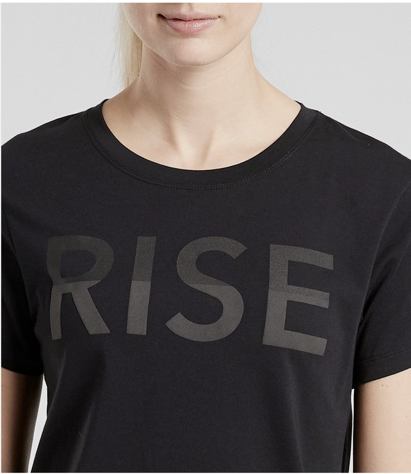 Athleta Black Rise Graphic Short Sleeve Organic Daily Crop Tee Top