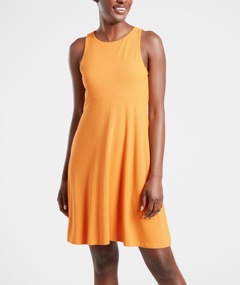 Athleta Gold Yellow Sleeveless Santorini Thera Dress